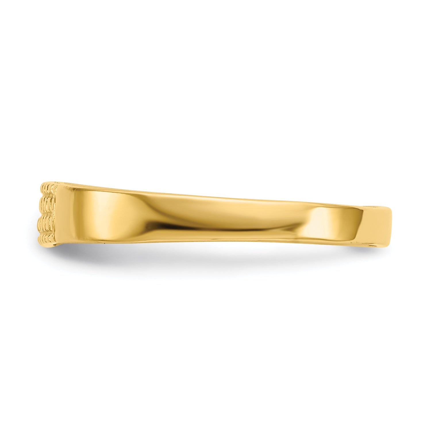 14K Yellow Gold Polished Baby Signet Band Ring