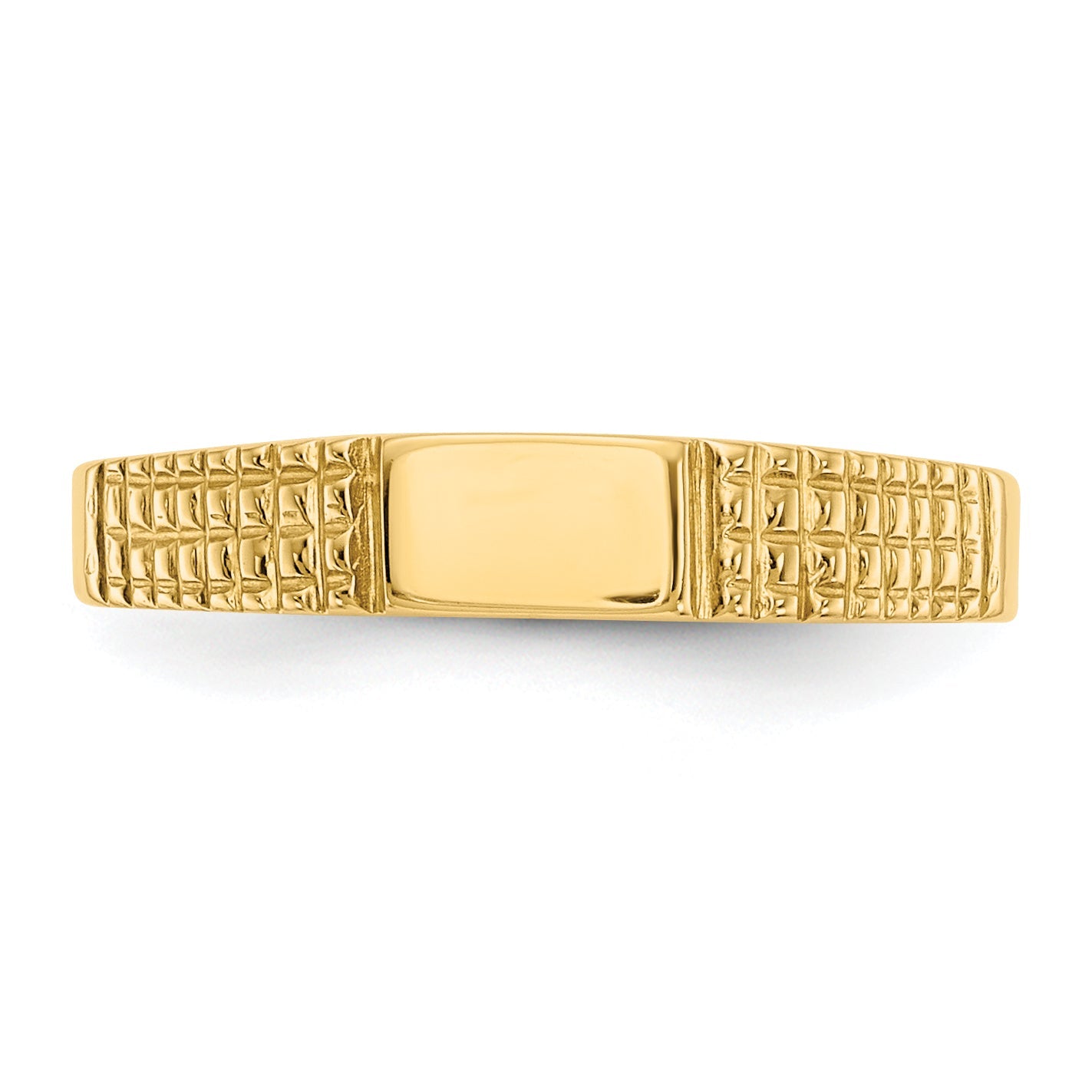 14K Yellow Gold Polished Baby Signet Band Ring
