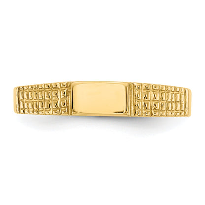 14K Yellow Gold Polished Baby Signet Band Ring