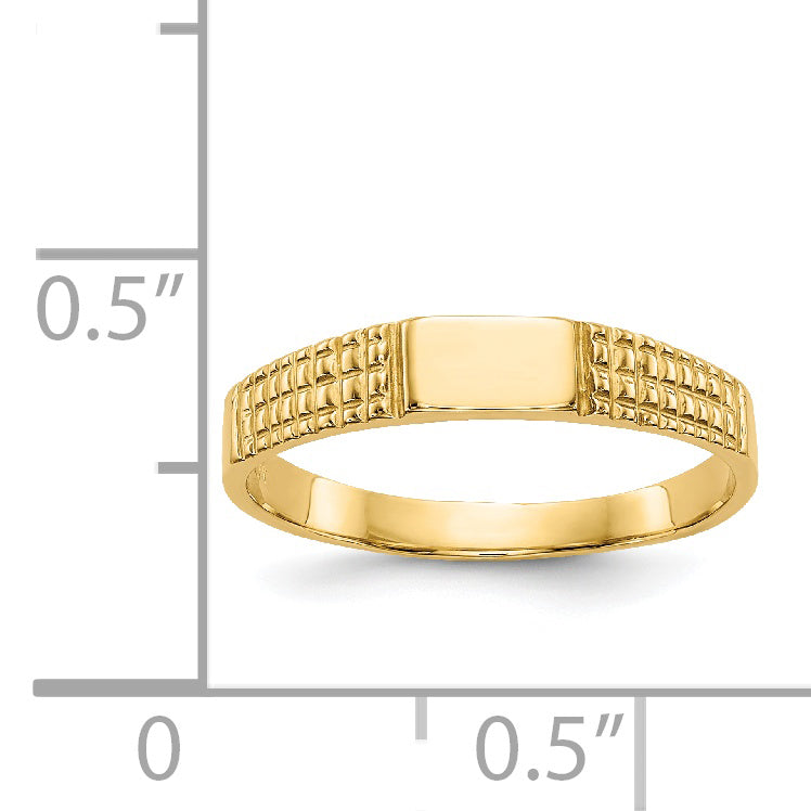 14K Yellow Gold Polished Baby Signet Band Ring