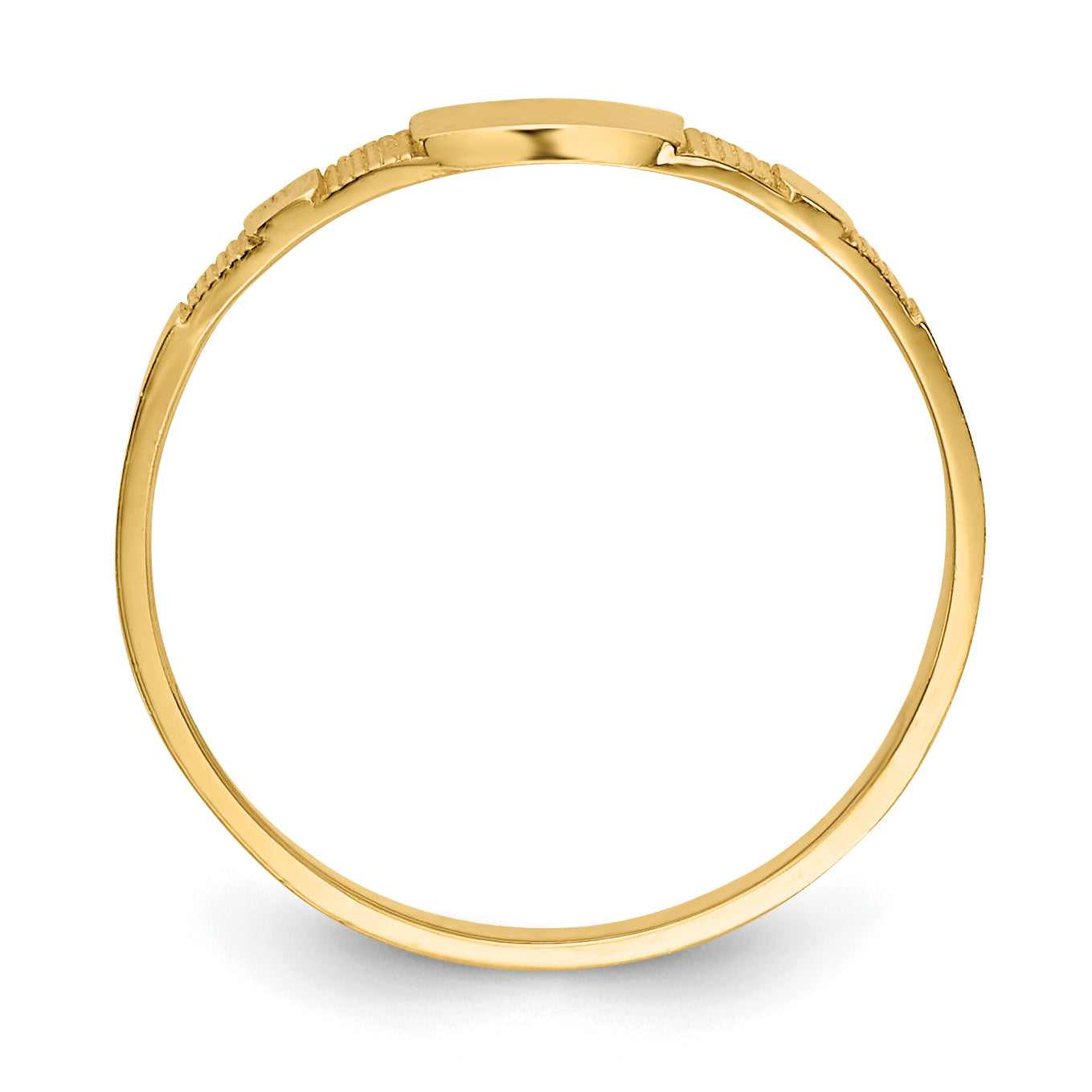 14K Yellow Gold Polished Square Baby Signet Ring