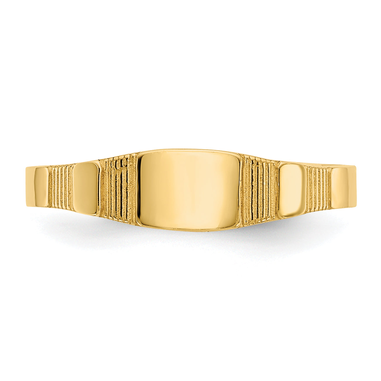 14K Yellow Gold Polished Square Baby Signet Ring