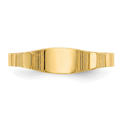14K Yellow Gold Polished Square Baby Signet Ring