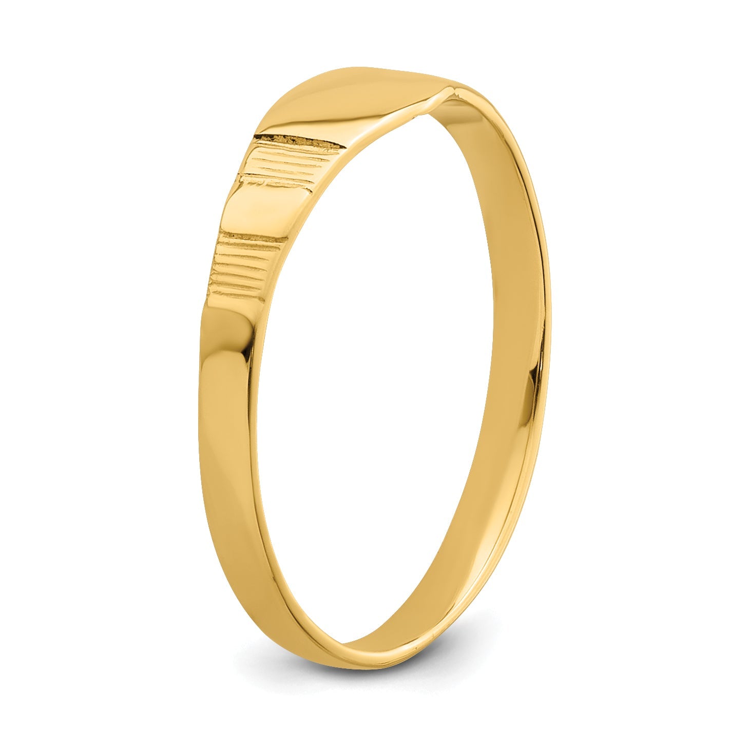 14K Yellow Gold Polished Square Baby Signet Ring