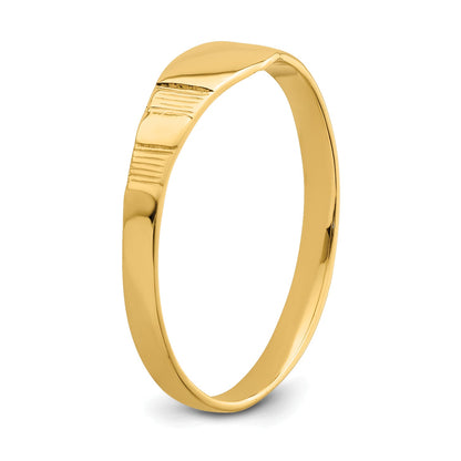 14K Yellow Gold Polished Square Baby Signet Ring