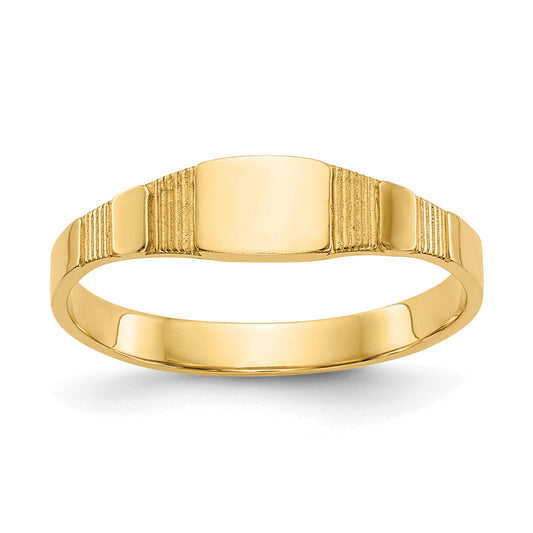 14K Yellow Gold Polished Square Baby Signet Ring
