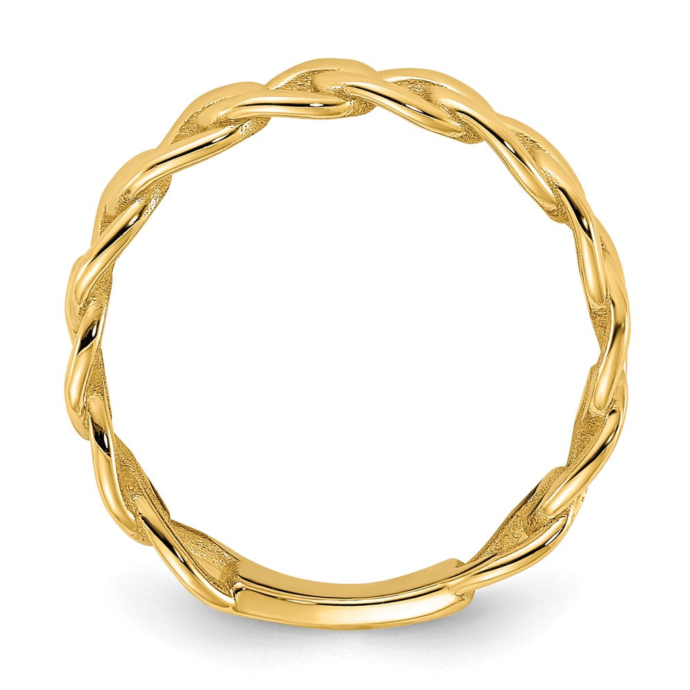 10K Yellow Gold 10Ky Polished 5mm Curb Link Ring Size 8
