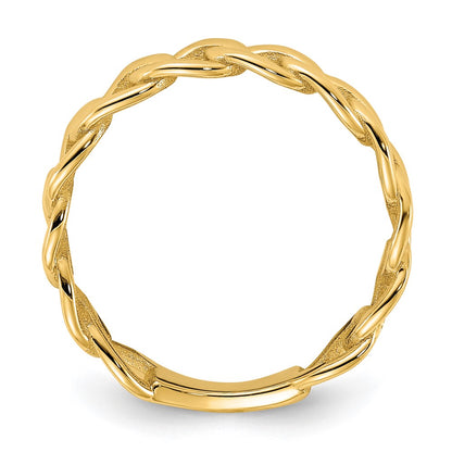 10K Yellow Gold 10Ky Polished 5mm Curb Link Ring Size 6