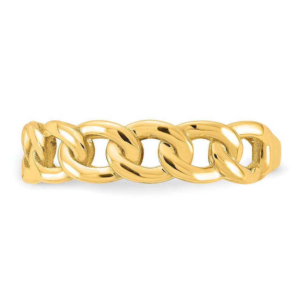 10K Yellow Gold 10Ky Polished 5mm Curb Link Ring Size 6