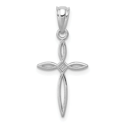 14K White Gold Passion Cross Charm