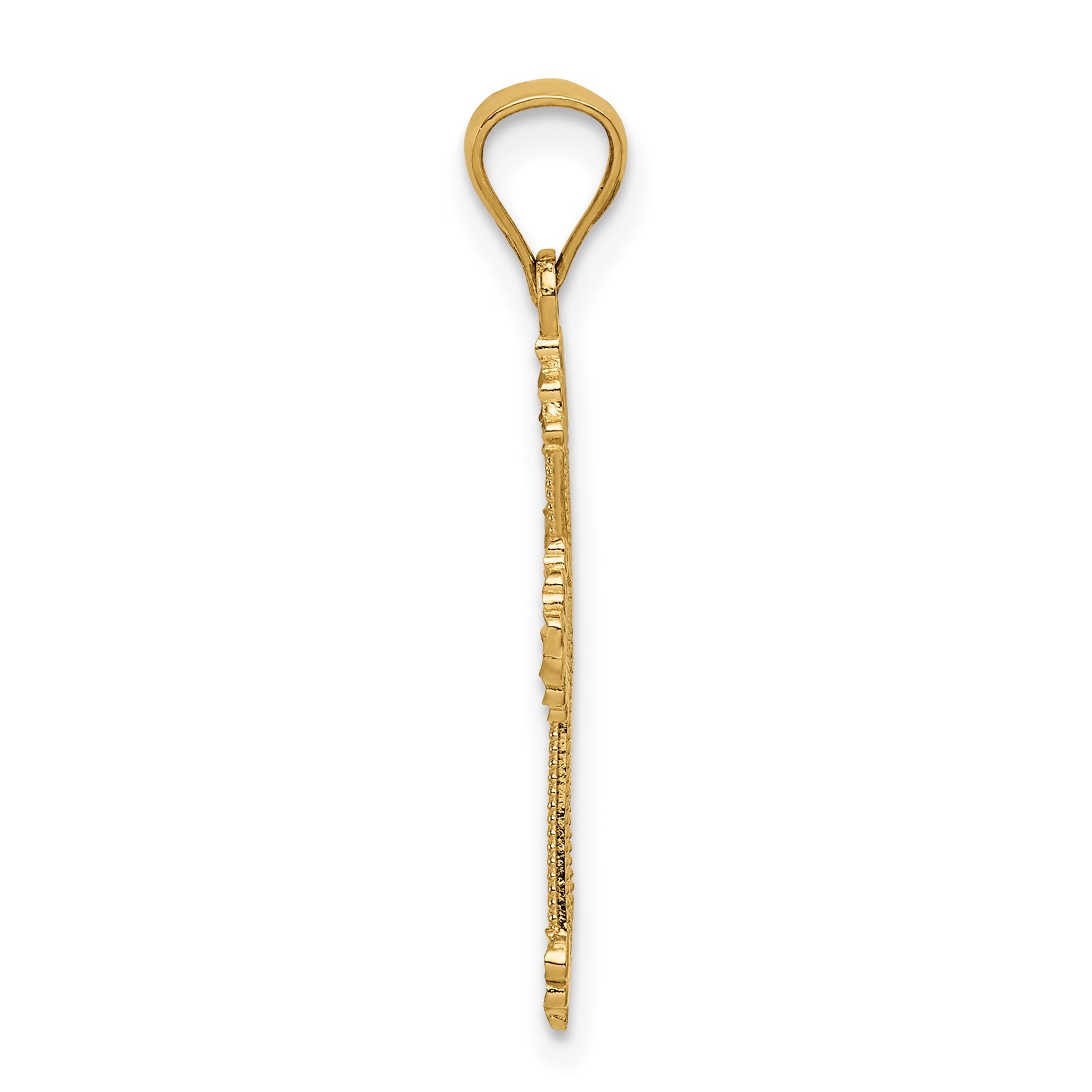 14K Yellow Gold Passion Cross Pendant