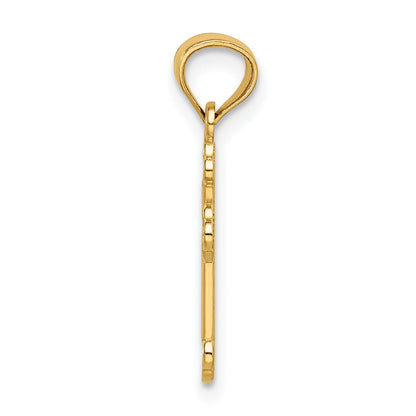 14K Yellow Gold Small Budded Cross Charm