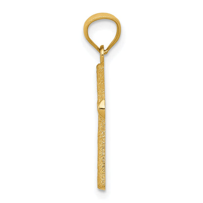 14K Yellow Gold Diamond-Cut Cross Pendant