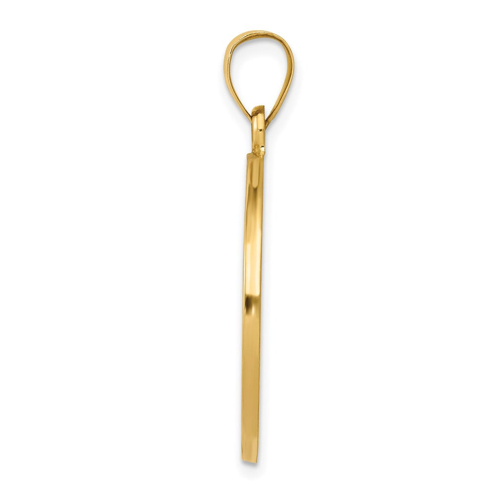 14K Yellow Gold Saint Anthony Medal Hollow Pendant