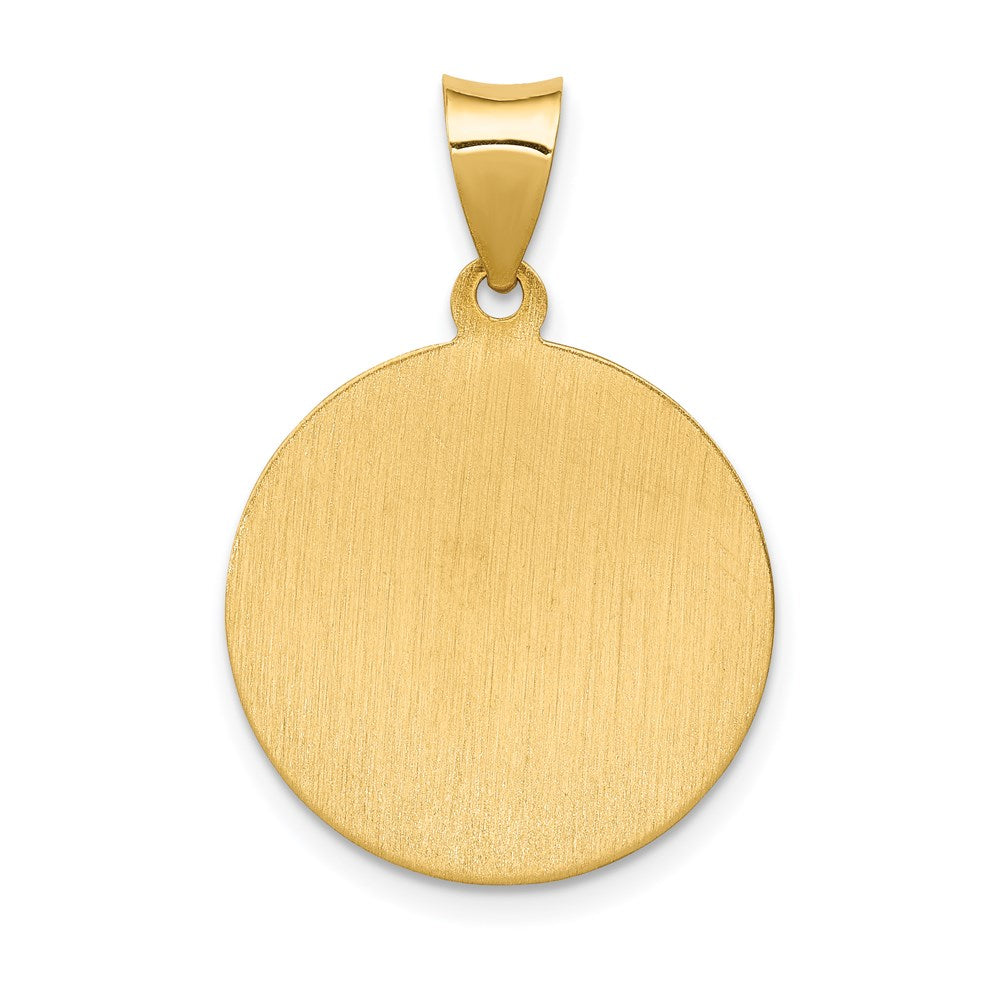 14K Yellow Gold Saint Anthony Medal Hollow Pendant