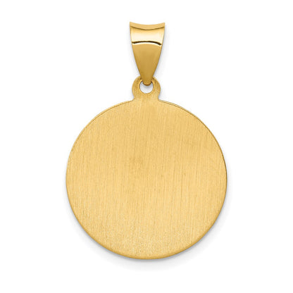 14K Yellow Gold Saint Anthony Medal Hollow Pendant