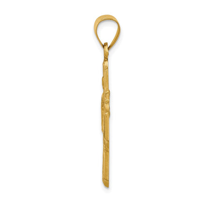 14K Yellow Gold Four-Way Religious Medal Hollow Pendant