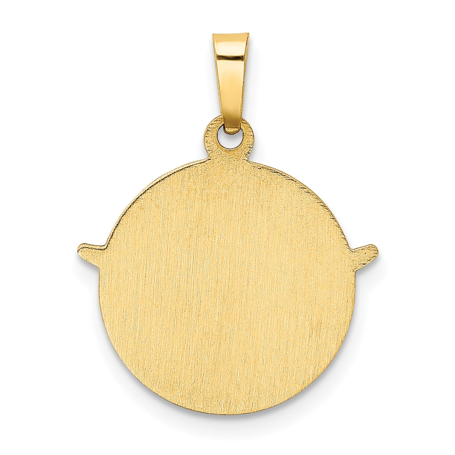 14K Yellow Gold Holy Spirit Medal Hollow Round Pendant