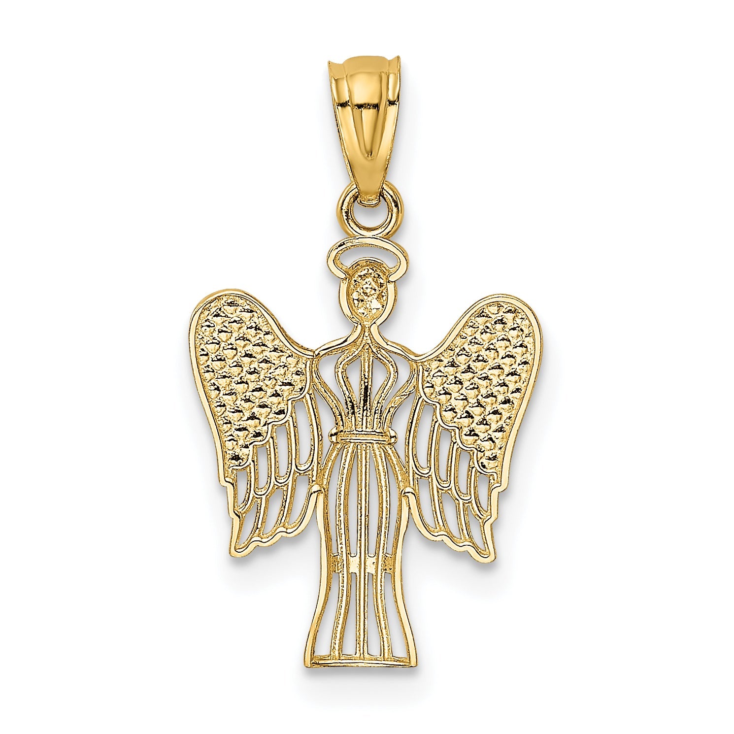 14K Yellow & Rhodium W/Rhodium Angel Pendant