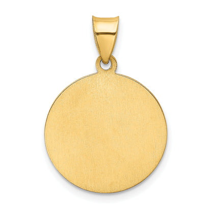 14K Yellow Gold Holy Communion Medal Hollow Pendant
