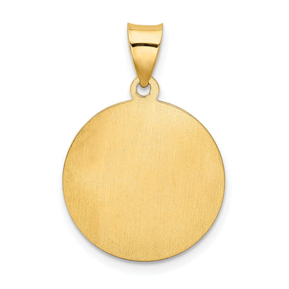 14K Yellow Gold Confirmation Medal Hollow Round Pendant