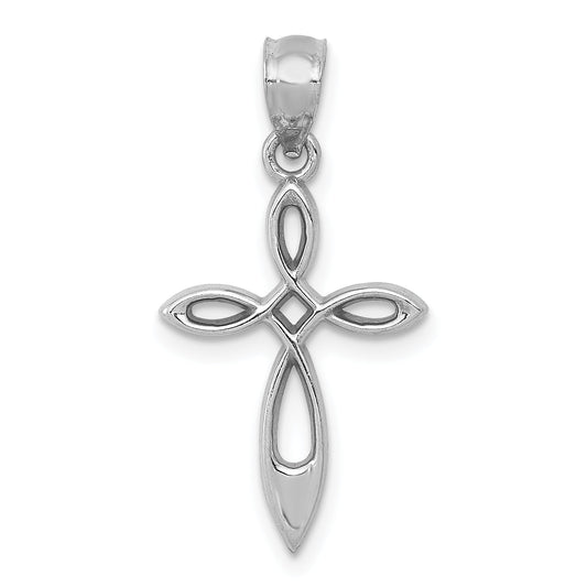 14K White Gold Cross Pendant
