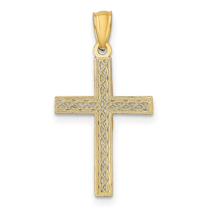 14K Yellow Gold Filigree Cross Pendant