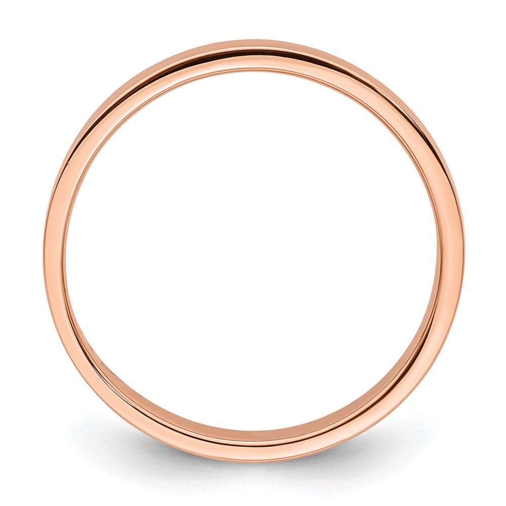 14k Rose Gold 3mm Lightweight Flat Wedding Band Ring