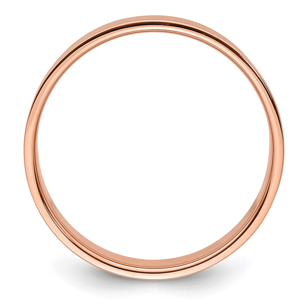 14k Rose Gold 6mm Lightweight Flat Wedding Band Ring