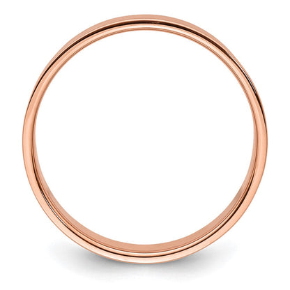 14k Rose Gold 6mm Lightweight Flat Wedding Band Ring