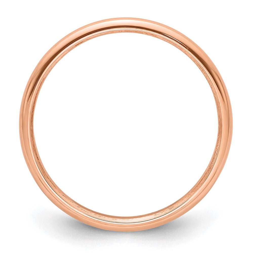 14K Rose Gold 2mm Half Round Wedding Band Size 9.5