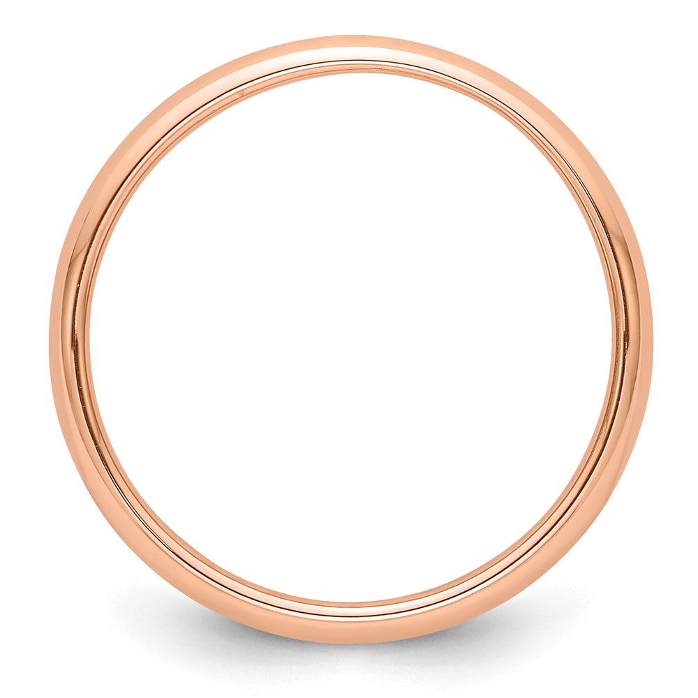 14k Rose Gold 3mm Half-Round Wedding Band Ring