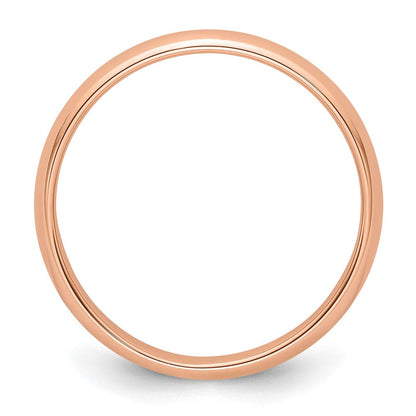18k Rose Gold 4mm Half Round Wedding Band Ring