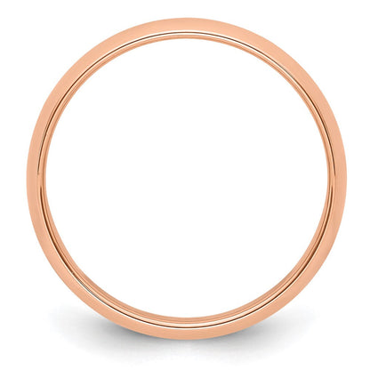 14k Rose Gold 5mm Half-Round Wedding Band Ring