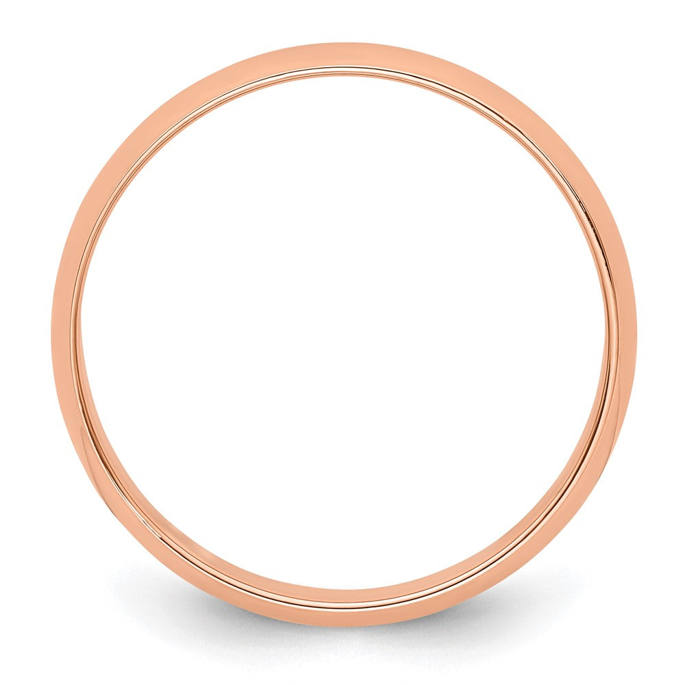 14k Rose Gold 4mm Lightweight Half Round Wedding Band Ring