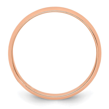 14k Rose Gold 4mm Lightweight Half Round Wedding Band Ring