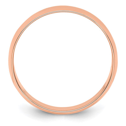 14K Rose Gold 6mm Lightweight Half Round Wedding Band