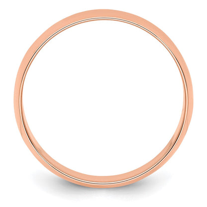 14k Rose Gold 6mm Lightweight Half Round Wedding Band Ring