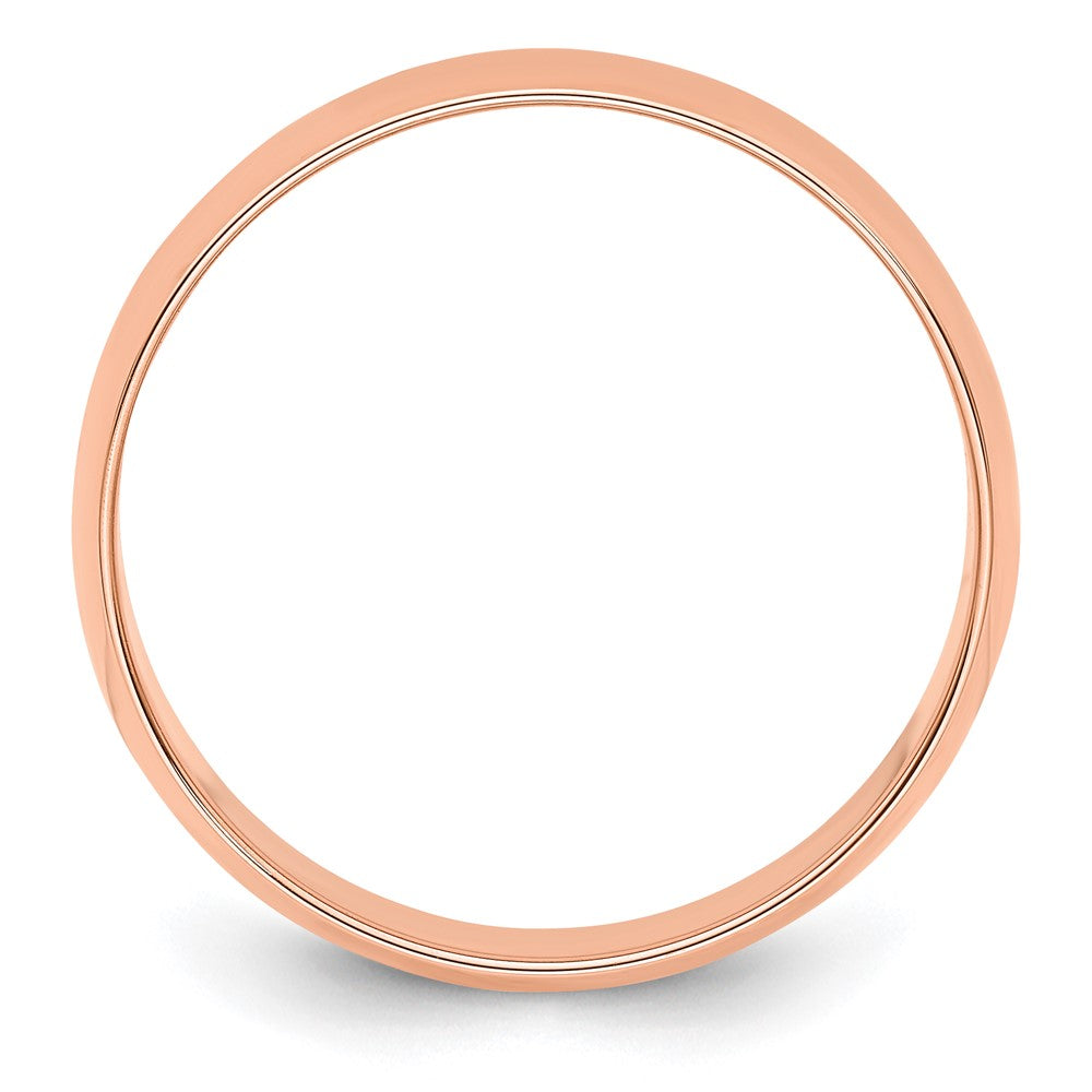 18k Rose Gold 6mm Lightweight Half Round Wedding Band Ring