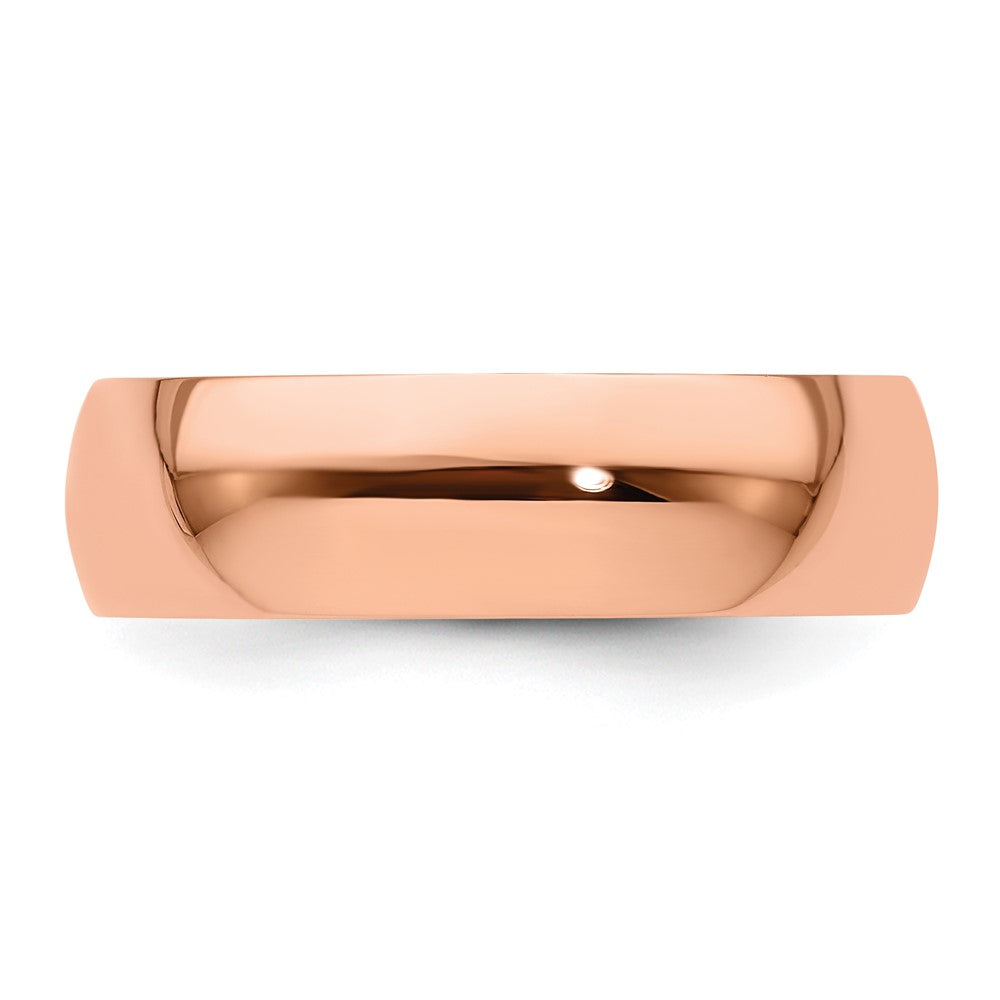 14K Rose Gold 6mm Lightweight Half Round Wedding Band