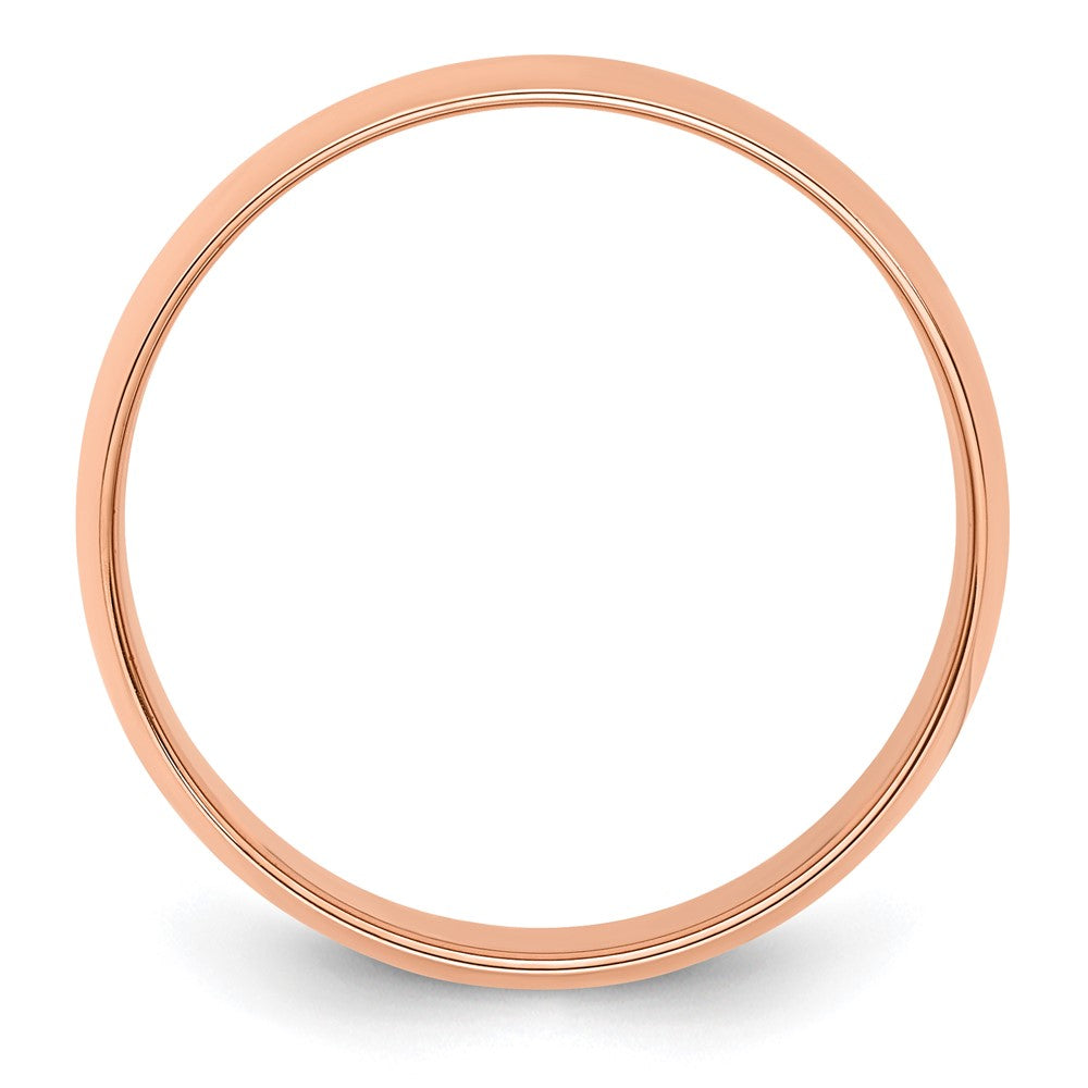 14k Rose Gold 8mm Lightweight Half Round Wedding Band Ring