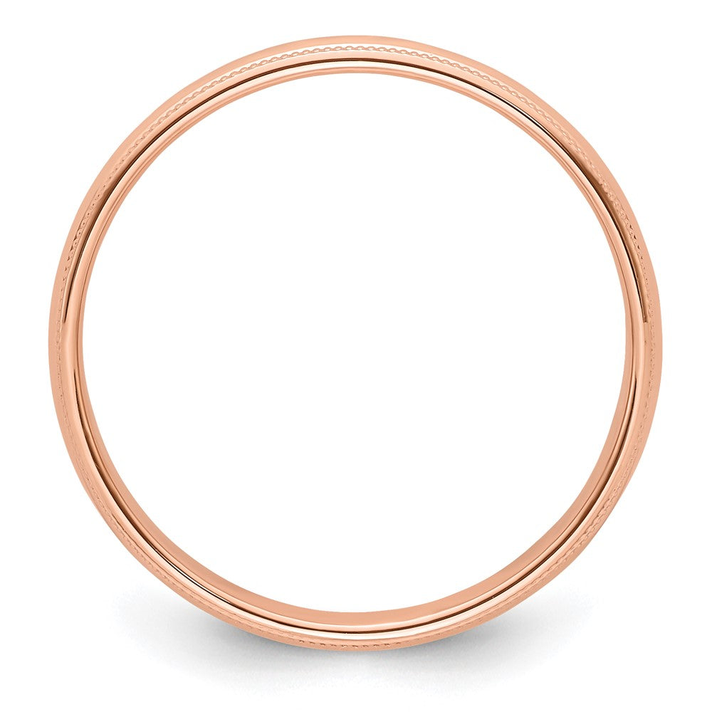 18k Rose Gold 4mm Milgrain Half-Round Wedding Band Ring