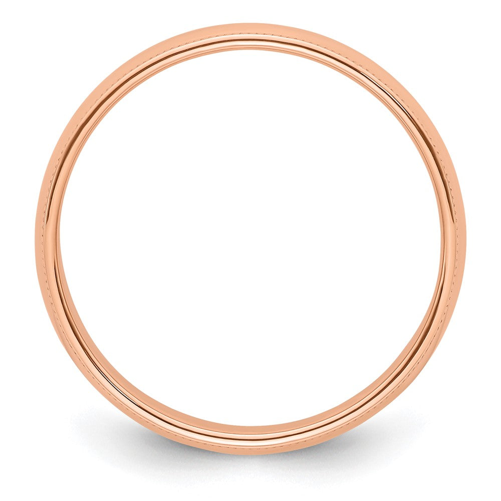 18k Rose Gold 5mm Milgrain Half-Round Wedding Band Ring