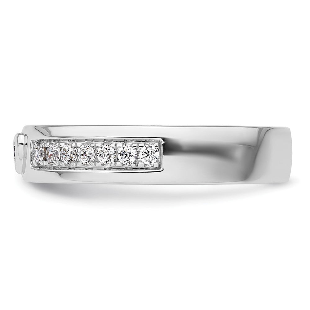 14k White Gold 1/3 Ct. Lab Grown Diamond VS/SI+ G+ Men's Heart Band Ring