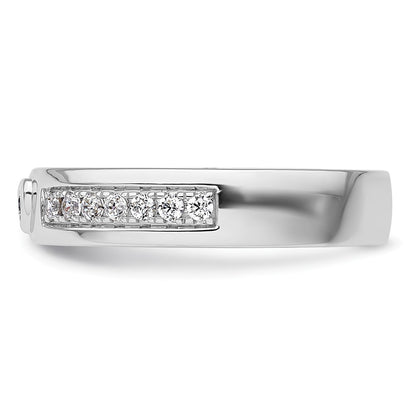 14k White Gold 1/3 Ct. Lab Grown Diamond VS/SI+ G+ Men's Heart Band Ring