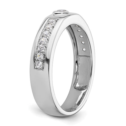 14k White Gold 1/3 Ct. Lab Grown Diamond VS/SI+ G+ Men's Heart Band Ring