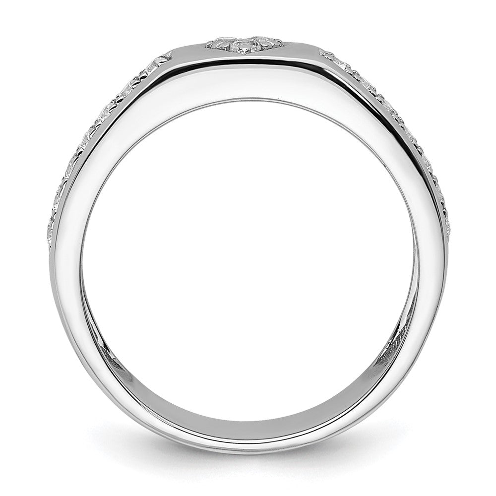 14k White Gold 1/4 Ct. Lab Grown Diamond VS/SI+ G+ Cut-Out Heart Complete Band