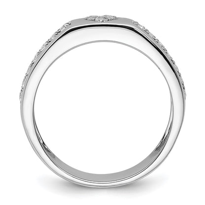 14k White Gold 1/4 Ct. Lab Grown Diamond VS/SI+ G+ Cut-Out Heart Complete Band
