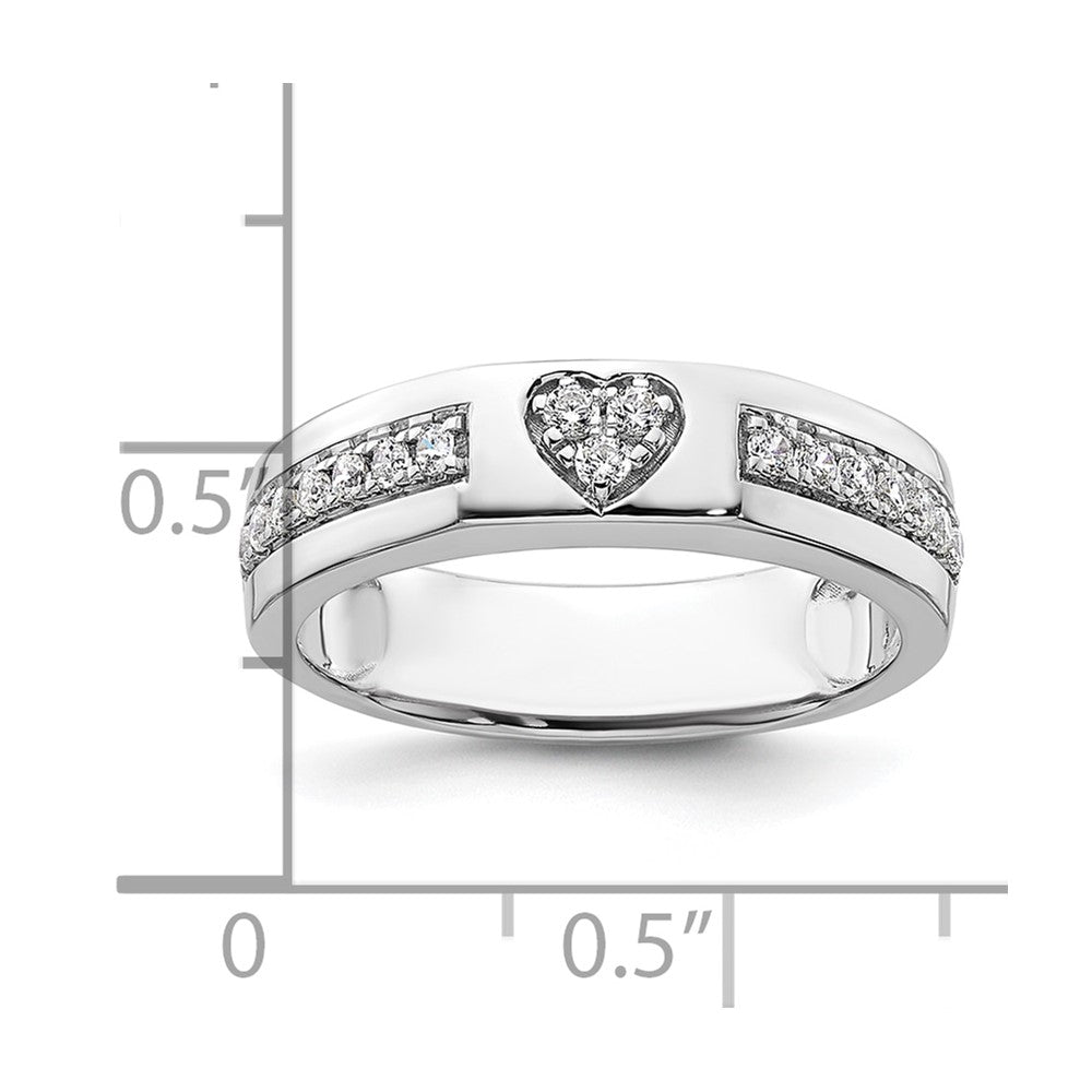 14k White Gold 1/4 Ct. Lab Grown Diamond VS/SI+ G+ Cut-Out Heart Band Ring