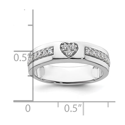 14k White Gold 1/4 Ct. Lab Grown Diamond VS/SI+ G+ Cut-Out Heart Band Ring